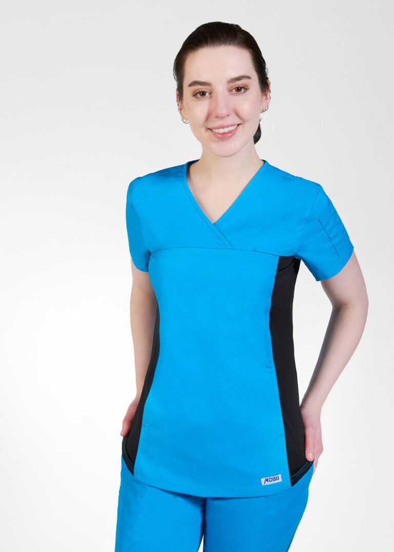 Flexi V-Neck Scrub Top - Aqua / 2XL