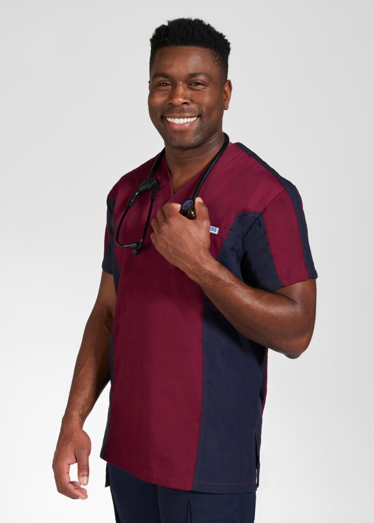 Men's Two Tone Scrub Top