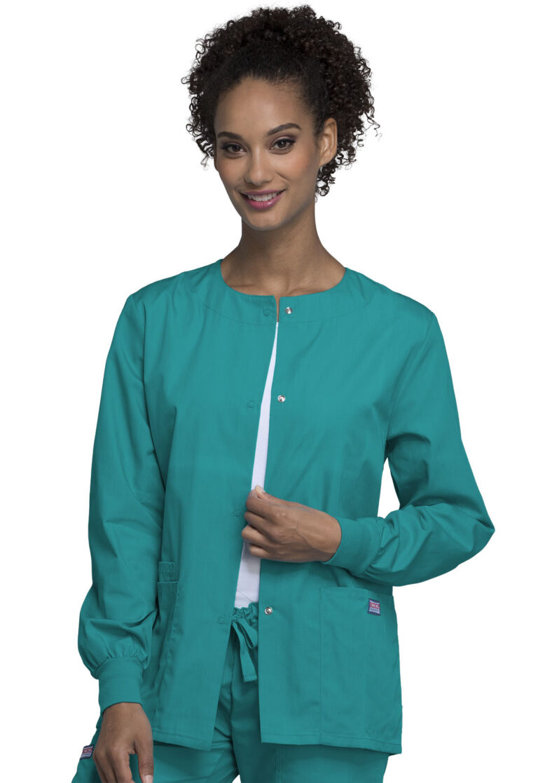 Snap Front Warm-Up Jacket - Black / 2XL