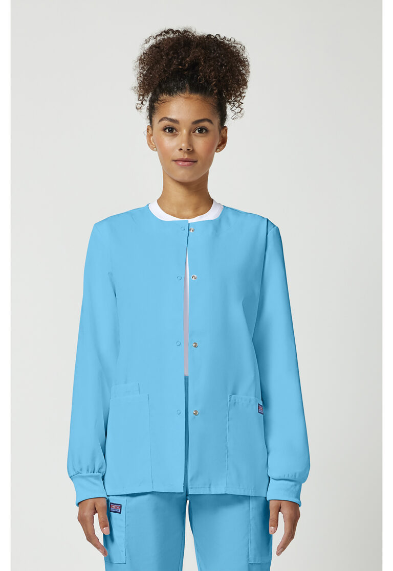Snap Front Warm-Up Jacket - Black / 2XL
