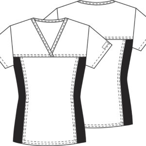 V-Neck Knit Panel Top