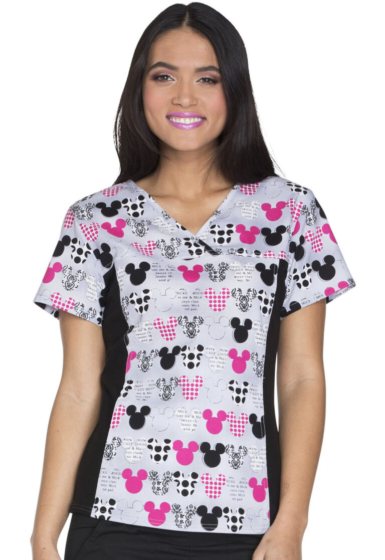 V-Neck Knit Panel Top