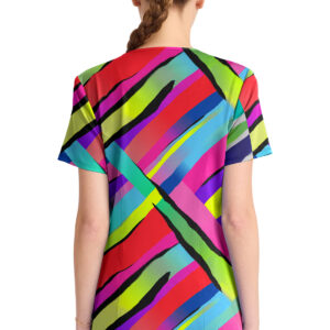 Round Print Neck Top