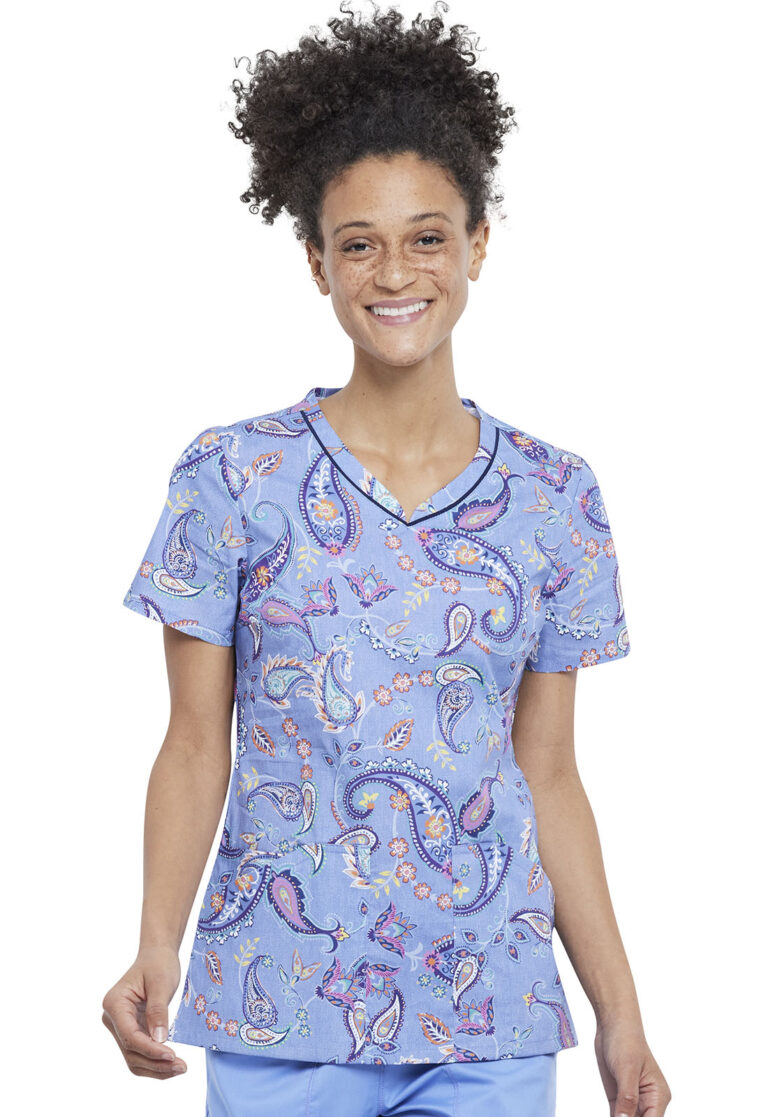Women's V-Neck Print Top