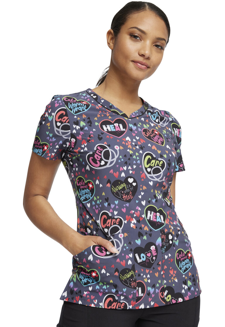 V-Neck Print Top
