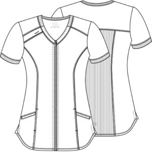 Zip Front V-Neck Top