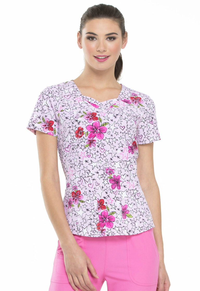Sweetheart Neck Print Top