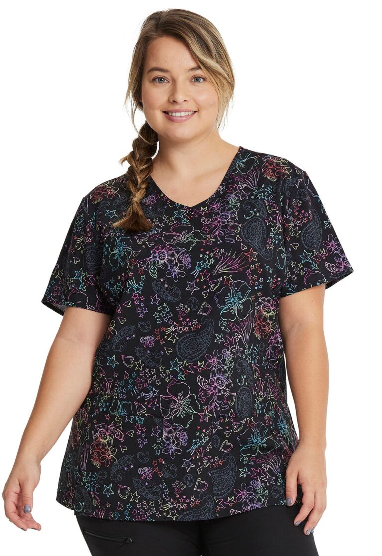 V-Neck Print Top