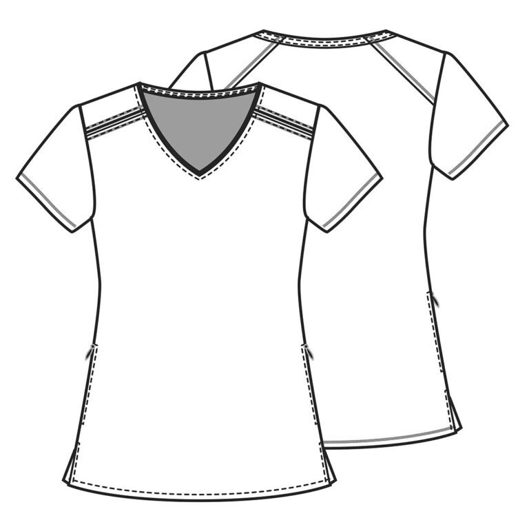 V-Neck Knit Panel Top