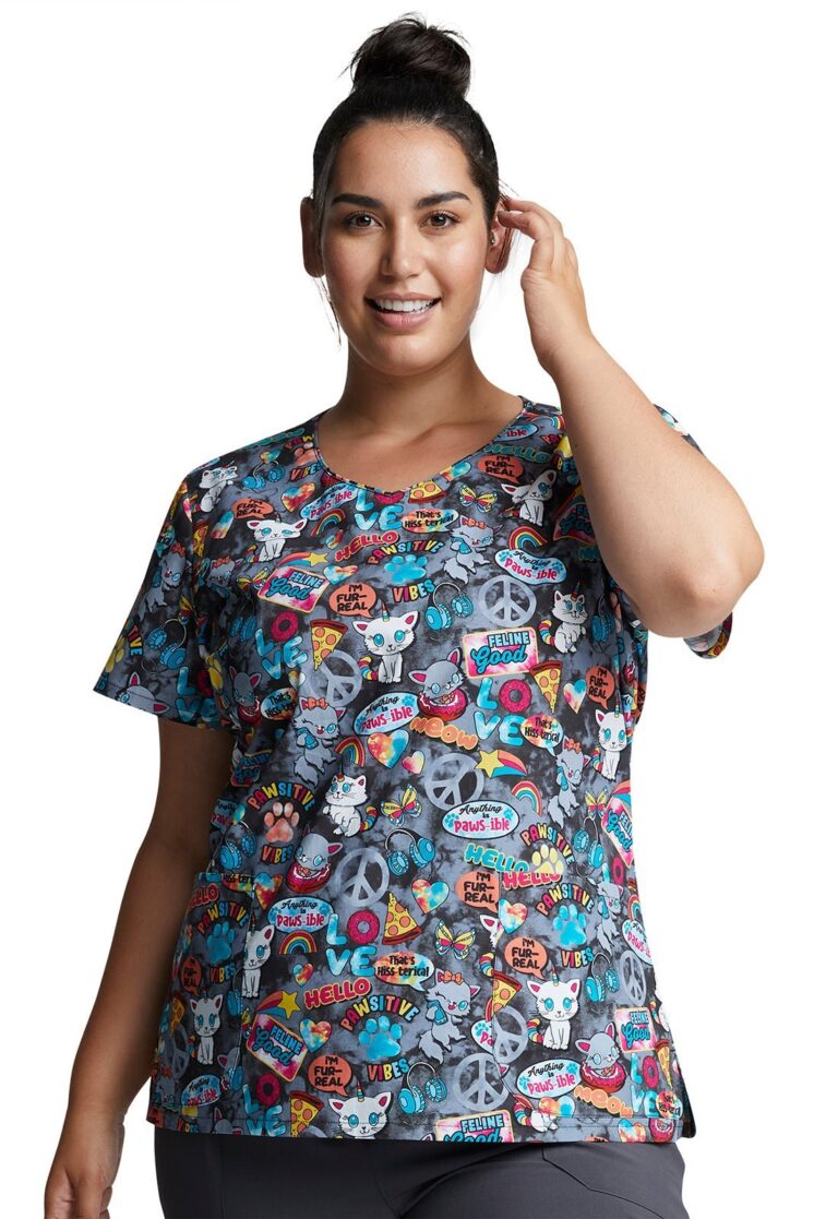 Women's V-Neck Print Top