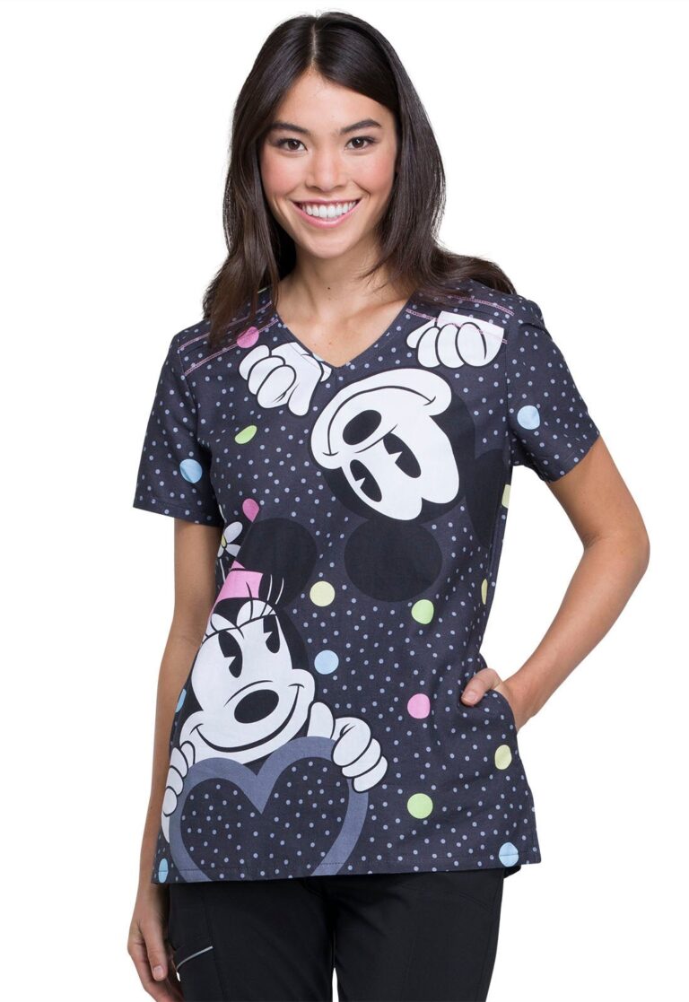 Unisex V-Neck Print Top