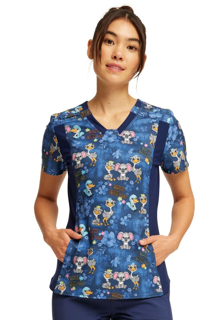 V-Neck Knit Panel Top