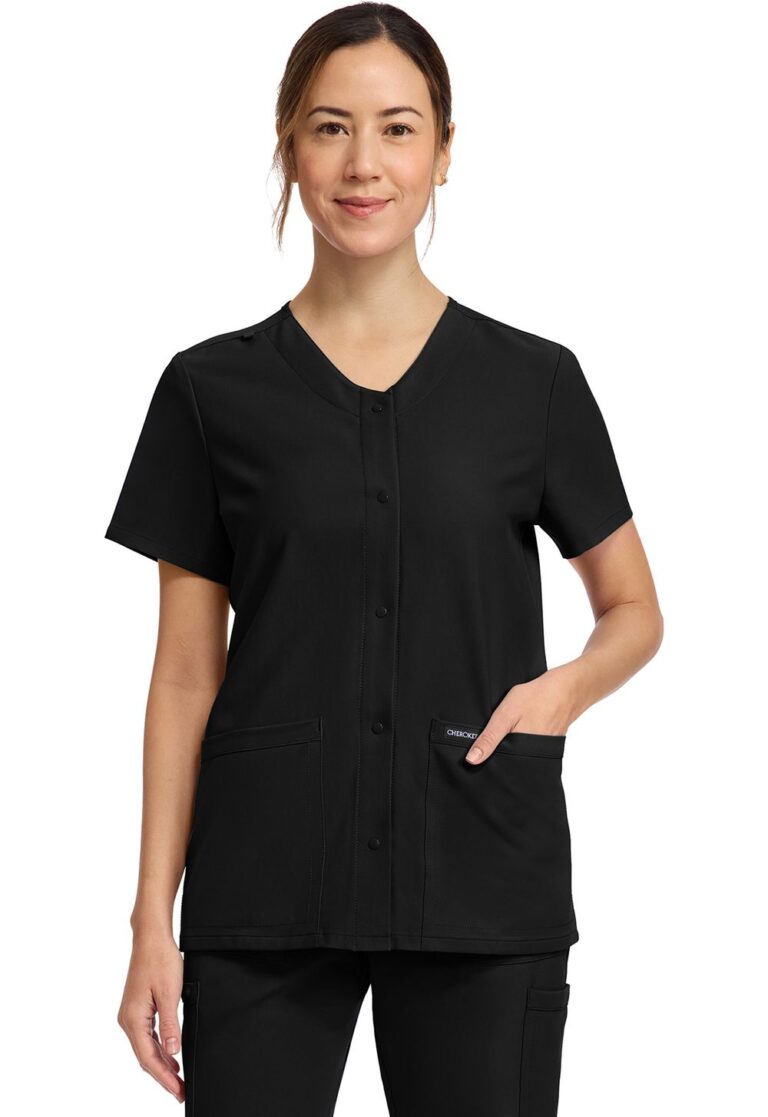 Cherokee Women's 2-Pocket Snap-Front Scrub Top