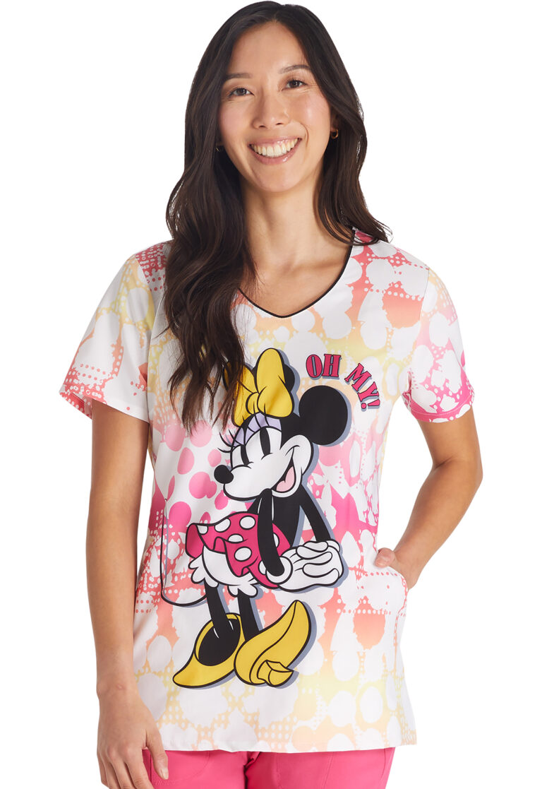Tooniforms Licensed Print V-Neck Scrub Top