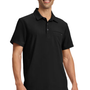 Polo Collar Top Black
