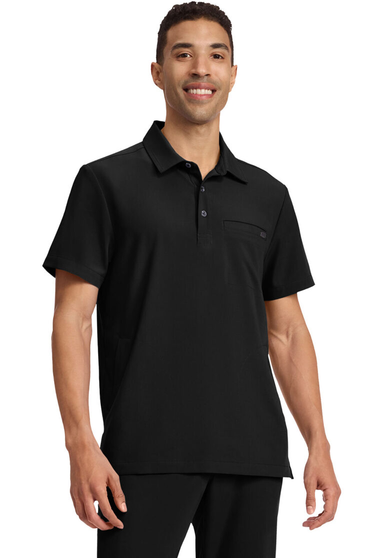 Polo Collar Top Black